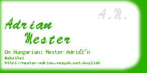adrian mester business card
